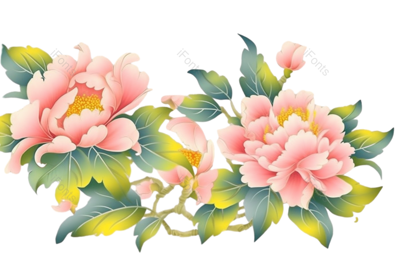 粉红色的花图片,灰色背景元素,PNG,免抠素材